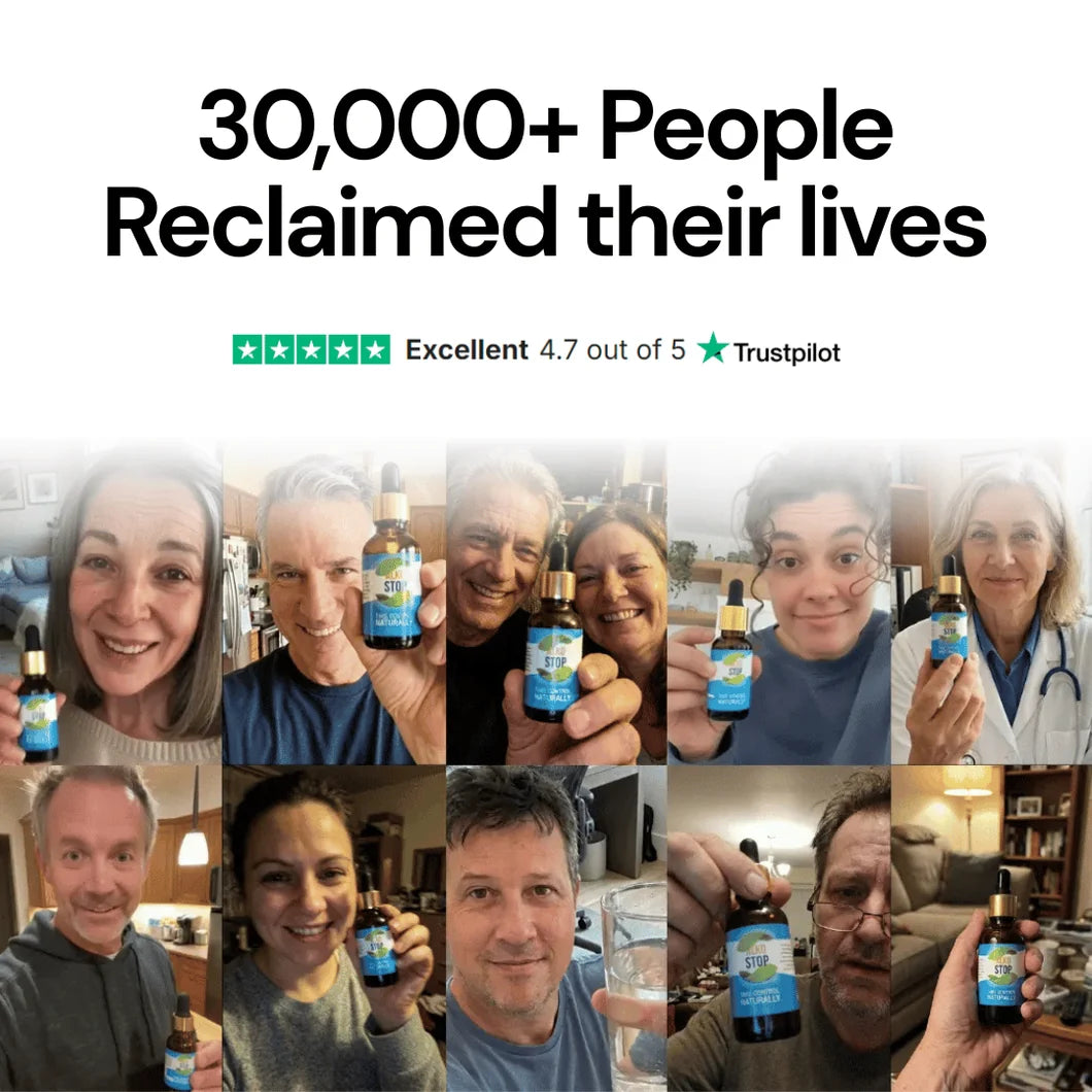 30,000+ people reclaimed their lives, 4.7 out of 5 on Trustpilot, real customers holding AlkoStop